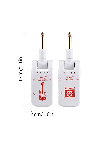 Choice White 2.4G Wireless Guitar System Rechargeable Guitar Transmitter Receiver Set  for Electric Guitar