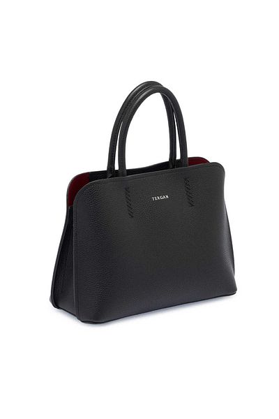 Tergan Black Genuine Leather Women's Handbag - S25Y1Bc80347-A41