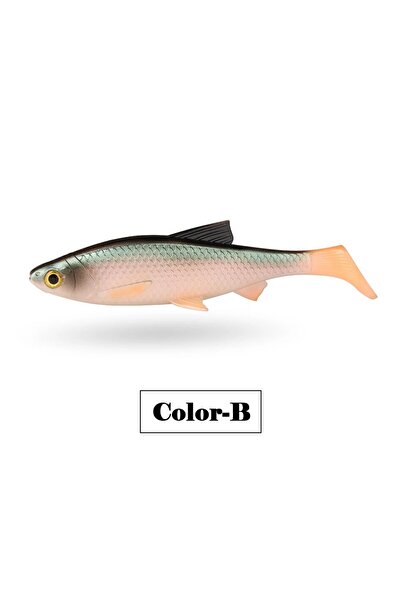 Choice طُعم صيد سمك الصرصور النهري ثلاثي الأبعاد Spinpoler 12.8 سم 20 جرام، لون B، طعم ناعم، طعم ذيل مجداف T، سمك الشاد ستريك