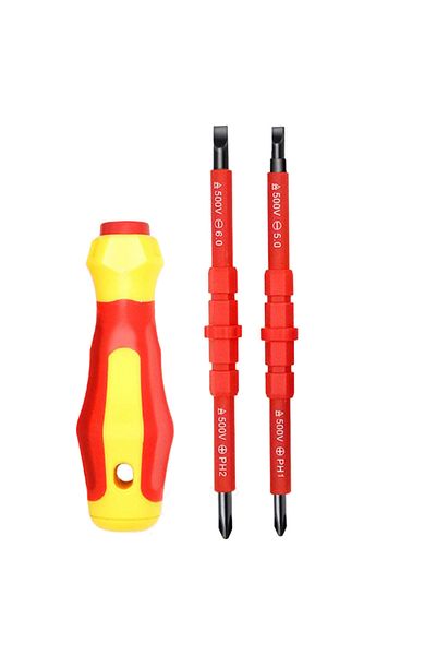DAZZLEEX 3Pcs/set Multi-Purpose Electrician Screwdriver Bits Slotted Cross Head Magnetic Screwdriver Bit S...