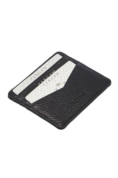 Tergan Black Genuine Leather Unisex Credit Card Holder - S1Kk 00001665 -A41