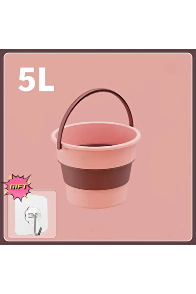 Choice3 دلو قابل للطي محمول متعدد الوظائف من السيليكون السميك باللون الوردي س...