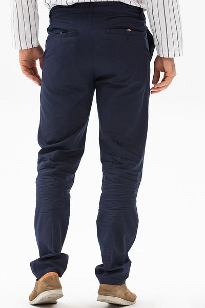 Eliş Şile Bezi Ανδρικό παντελόνι λινό Navy Blue Lcvt