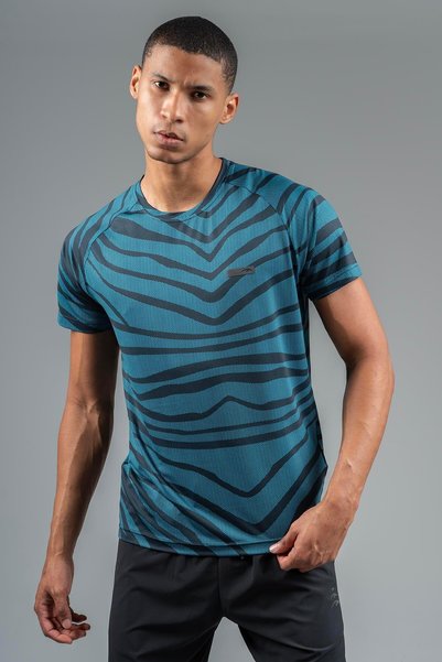 MARATON Regular Men's Crew Neck Turquoise T-Shirt