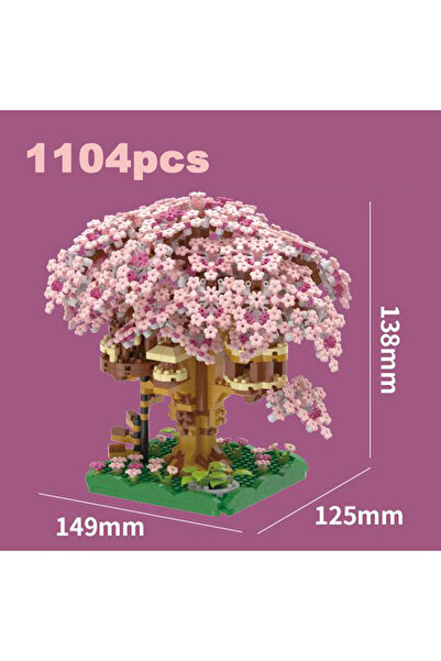 Choice1 مكعبات بناء صغيرة وردية اللون على شكل زهرة الكرز، قابلة للتلوين، لبنا...