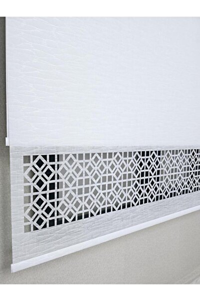 BBB Keten Kumaşlı Lazer Kesim Tül Stor Perde MLT1004