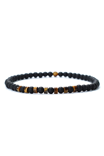 Choice سوار رجالي من TigerEyes Fashion مصنوع من حجر عين النمر الطبيعي الإمبرا...