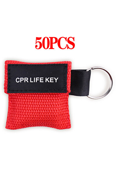 Choice 50 قطعة، أحمر، 20/50 قطعة، قناع إنعاش قلبي رئوي أحادي الاتجاه للإسعافا...