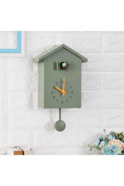 Choice Green 20x25cm Cuckoo Quartz Wall Clock Modern Bird Home Living Room Hanging Watch Horologe Clocks Ti