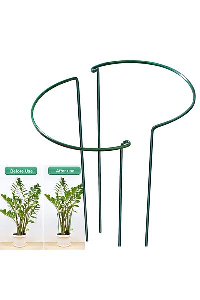 Choice 2pcs Sturdy Metal Plant Support Stakes Plant Climbing Support Frame For Garden Keep Flowers Veget...