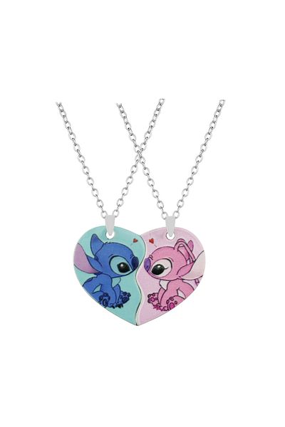 Hot Toys سلسلة مفاتيح N297 من Lilo&Stitch على شكل شخصية كرتونية لطيفة، سلسلة مفاتيح مزدوجة، حامل مفاتيح لأفضل صداقة، مجوهرات للحفلات