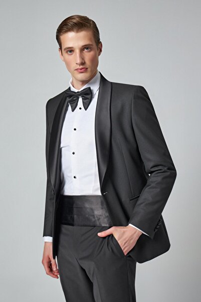 Tween Slim Fit Siyah Smokin Takim