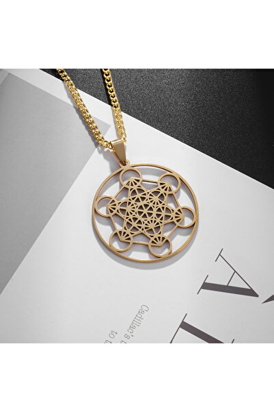 Choice AL18283- قلادة ميتاترون الذهبية، قلادة ختم رئيس الملائكة الملك سليمان،...