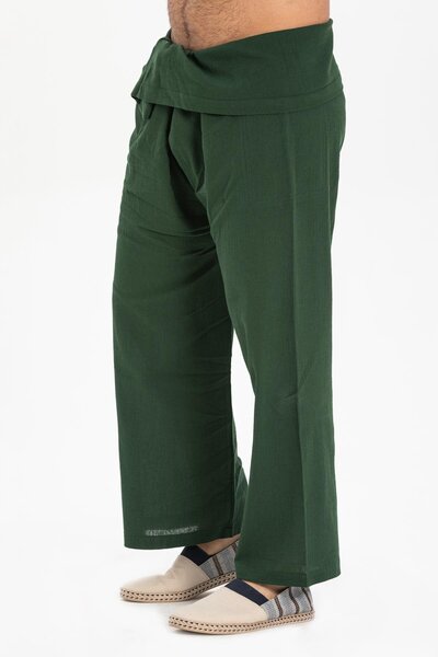Eliş Şile Bezi Unisex Sili Cloth, Fisherman's Summer Pants, Green Ysl