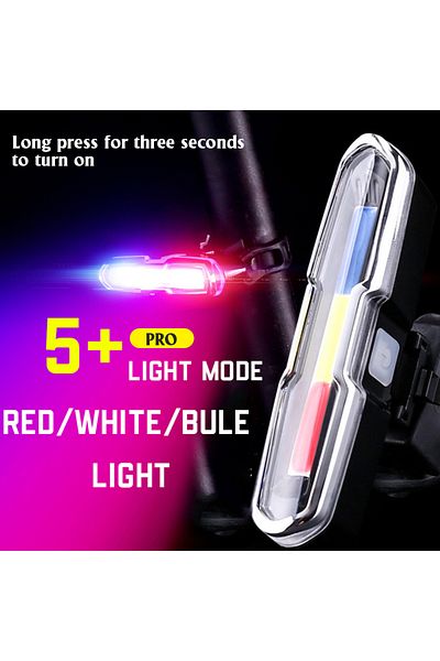 Choice Red Blue White Light 3 Color Bicycle Rear Light Rechargeable Cycling Tail Lamp Waterproof Mtb Bike W