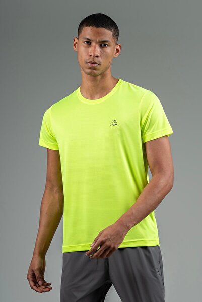 MARATON Regular Men's Crew Neck Neon Yellow T-Shirt
