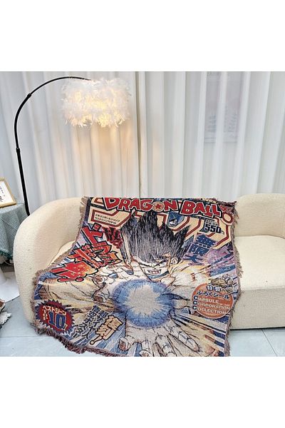 BANDAI 160x130cm B Anime Dragon Ball One Piece Cotton Thread Textile Blanket Casual Blanket Bedhead Blanket