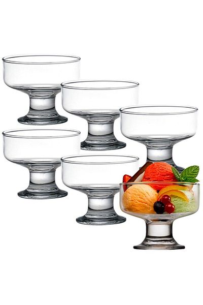 Paşabahçe Set 6 cupa pentru inghetata 180ml, sticla, Ice Ville