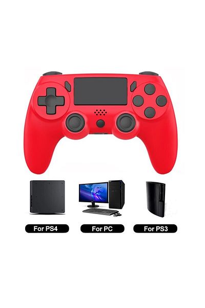 Choice Red GAMINJA Wireless Gamepad with Six Axis Gyros Dual Vibration Game Controller For PS4 PS3 Game Con