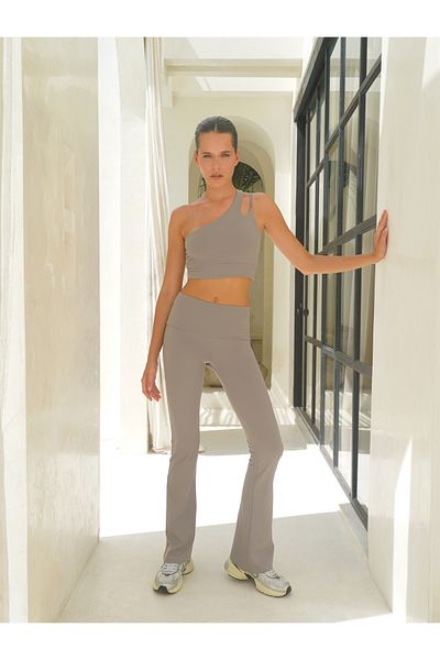 Mai Asana Wide Leg Sports Gray Trousers