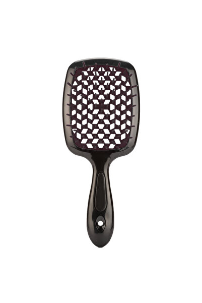 Choice مشط شبكي أسود ناعم لتصفيف الشعر وفك تشابكه، فرشاة بلاستيكية للتدليك الجاف والرطب، مجوف