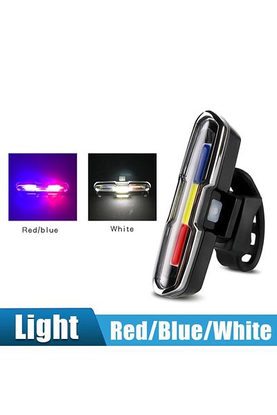 Choice ضوء خلفي للدراجة أحمر أزرق أبيض LED فائق السطوع شحن USB تحذير السلامة ضوء خلفي للدراجة
