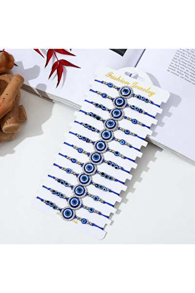 Choice1 أساور منسوجة من الراتنج مرصعة بأحجار الراين على شكل عين الشيطان، مكون...