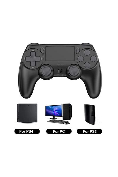 Choice Black GAMINJA Wireless Gamepad with Six Axis Gyros Dual Vibration Game Controller For PS4 PS3 Game C