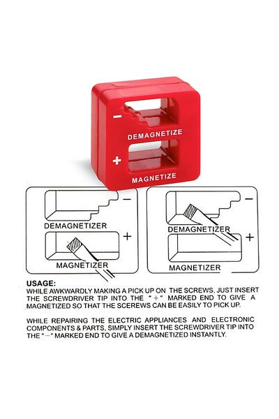 Choice Red Precision Two-in-one Rapid Magnetization Degausser for Repair Screwdriver Hand Tools Rapid Magne