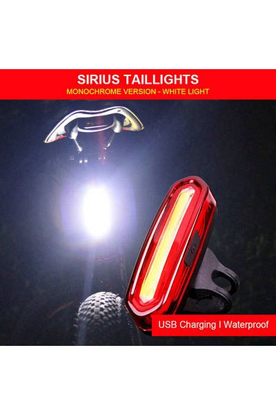Choice 13011 White Bicycle Taillight MTB Red Light Bike Rear Light Cycling Warming Safety Lamp USB Recharge