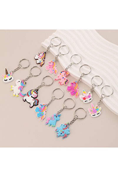 Choice MULTI 12pcs Unicorn Keychain Soft Rainbow Key Ring Animals Toys Backpa...