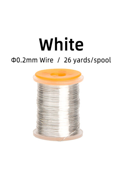 Choice قطعة واحدة من سلك ربط الذباب النحاسي الأبيض الناعم بسمك 0.2 مم لصيد سمك السلمون المرقط والباس، مادة ربط ذباب اليرقات
