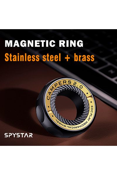 Choice Black-dot Magnetic Ring For Stress Relief Anti-anxiety Fidget Toy Spinner Ring For Adults Cool Gadge
