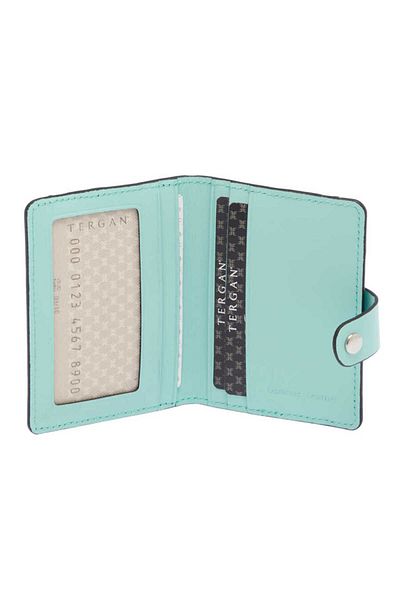 Tergan Blue Genuine Leather Unisex Credit Card Holder - S1Kk 00001653 -T9J