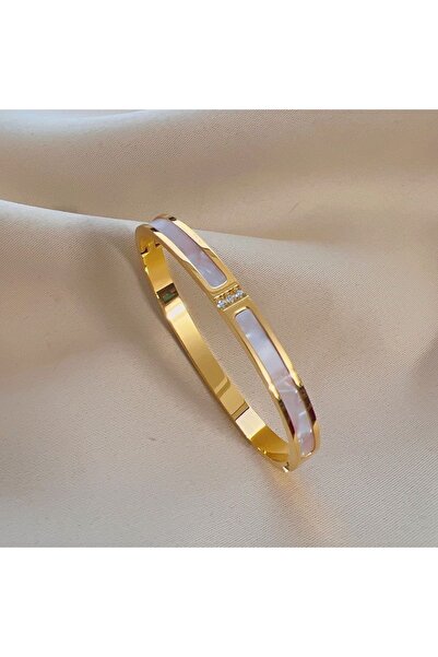 Choice سوار من الفولاذ المقاوم للصدأ المقاوم للماء من زاكول باللون الذهبي للنساء، مصنوع من معدن ناعم قابل للفتح