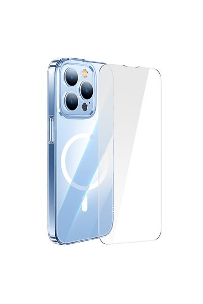 Baseus Baseus Crystal Series Magnetic Case for iPhone 14 Pro with Tempered Glass Protector - Clear