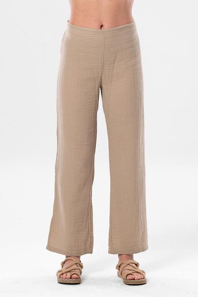 Eliş Şile Bezi Mink Colored Geranium Muslin Trousers - Vzn with Elastic Waist