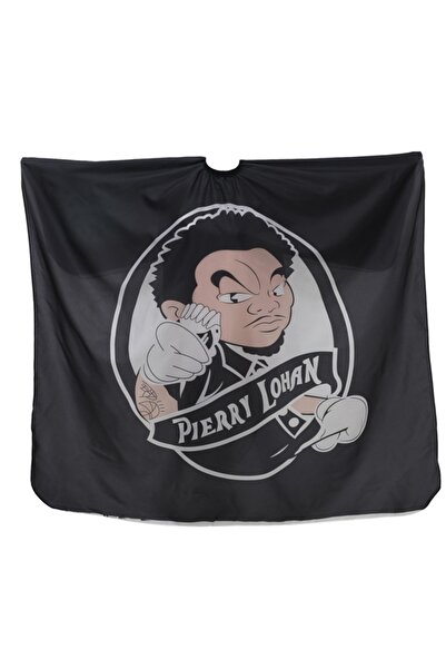 Choice4 مريلة تصفيف الشعر FnLune 27style سميكة مضادة للكهرباء الساكنة باللون الأسود برسومات كرتونية، رداء قص الشعر، مريلة صالون الشعر S