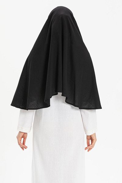 Eliş Şile Bezi Ușor de conectat Sile Cloth Umrah Batic negru cu elastic și dantelă
