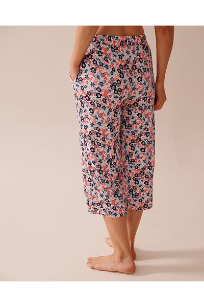 La Vie en Rose Ditsy Floral Print Soft Jersey Pajama Capris