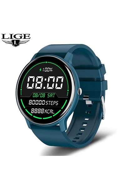 Choice blue LIGE Smart Watch Men Women Full Touch Screen Sport Fitness Watch Man IP67 Waterproof Bluetooth