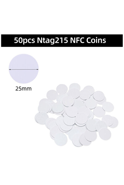 Choice7 50pcs Ntag215 Coins 50/30pcs NFC Ntag215 Coin TAG Key 13.56MHz NTAG 2...