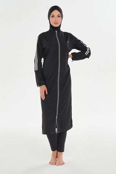 MARESİVA Long Full Length Full Covered Hijab Swimsuit 2406 Black