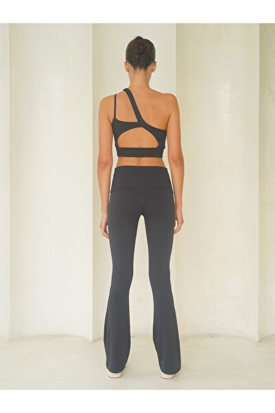 Mai Asana Omuz Detay Spor Antrasit Crop