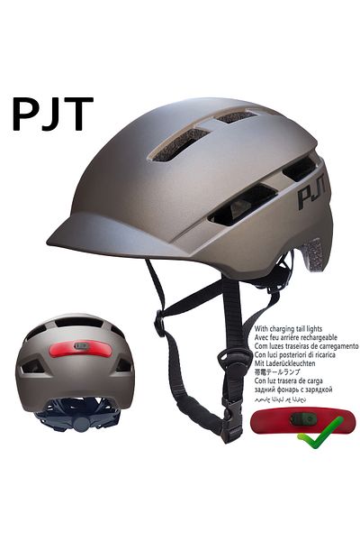 Choice L57-61cm P-6-titanium-black-l Pjt New Cycling Helmet In-mold Mountain Road Usb Rechargeable Tail Lig