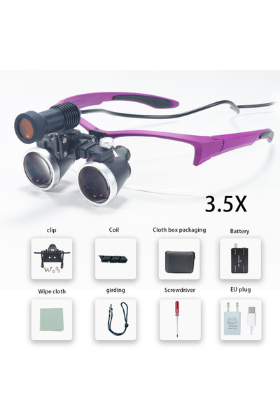 Choice 3.5X 5W Light purple Dental Loupes 2.5/3.5X Magnifier Lab Medical Magn...