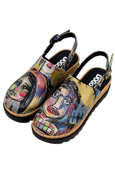 Dogo Sandale de damă din piele vegană cu talpă groasă multicoloră - Live and Save Design