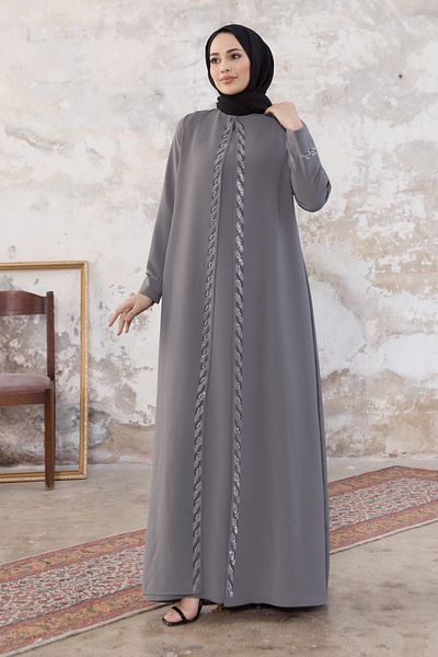 VAVİNOR Βραδινό φόρεμα Lara Plus Size - Γκρι