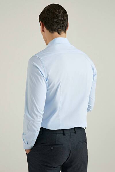 Tween Slim Fit Mavi Düz Easy Care Gömlek