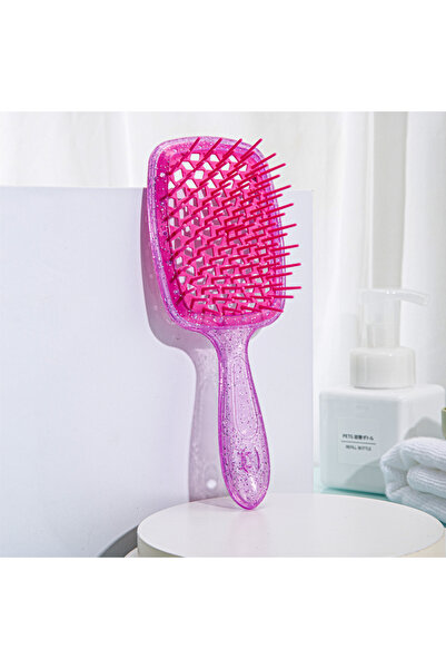 Choice مشط شعر متشابك وردي اللون، فرشاة فك تشابك الشعر، أمشاط تدليك، فرشاة شعر مجعد مبلل مجوفة